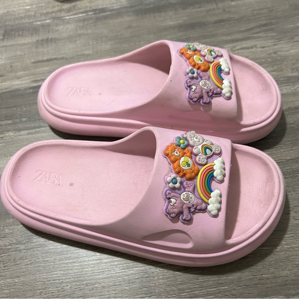 Zara Kids Carebear Pink Slides Sandals
